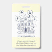 Huis Schoonmaak Thuis Diensten Charmerend Badge (Achterkant)