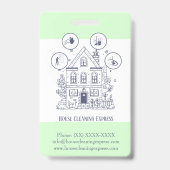 Huis Schoonmaak Thuis Diensten Charmerend Badge (Achterkant)