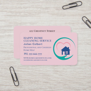 Huis Schoonmaak Thuis Diensten Charmerende Roze  Visitekaartje