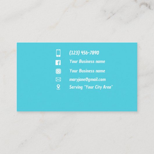 Huis schoonmaak Visitekaartjes (Achterkant)