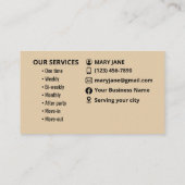 Huis schoonmaak Visitekaartjes (Achterkant)