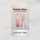 Huis Schoonmaak Zilver & Roos Goud Huishouding Visitekaartje (Voorkant)