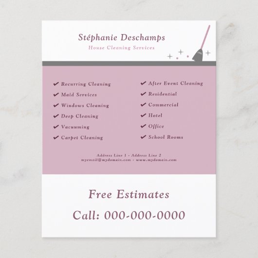 Huis schoonmaakdienst flyer (Voorkant)