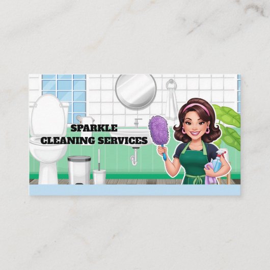 Huis schoonmaakdienst Huishoudster Meisje Visitekaartje (Achterkant)