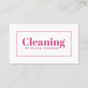Huis Schoonmaakdienst Minimal Pink Zakelijke Kaart Visitekaartje