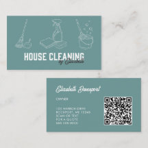 Huis Schoonmaakdienst Modern Teal QR Code