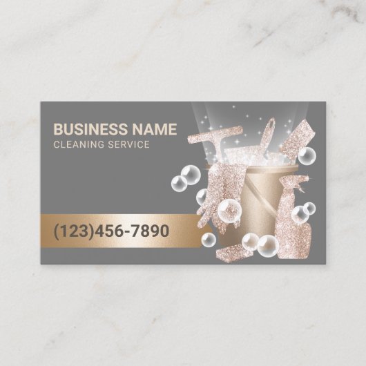 Huis schoonmaakdienst Moderne Gold Clean Supplies Visitekaartje (Voorkant)