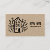 Huis schoonmaakdiensten Hand getrokken Doodle Kraf Visitekaartje (Voorkant)