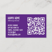 Huis schoonmaakdiensten Hand getrokken Doodle QR-c Visitekaartje (Achterkant)