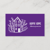 Huis schoonmaakdiensten Hand getrokken Doodle QR-c Visitekaartje (Voorkant)