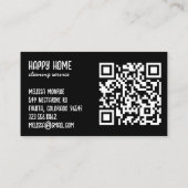 Huis schoonmaakdiensten Hand getrokken Doodle QR-c Visitekaartje (Achterkant)