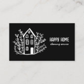 Huis schoonmaakdiensten Hand getrokken Doodle QR-c Visitekaartje (Voorkant)