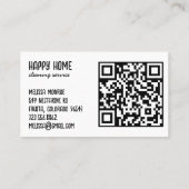 Huis schoonmaakdiensten Hand getrokken Doodle QR-c Visitekaartje (Achterkant)