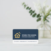 Huis Schoonmaakdiensten Logo Professioneel Visitekaartje (Staand voorkant)