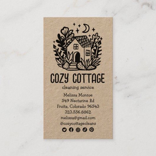 Huis schoonmaakdiensten Schattige Kraft Social Med Visitekaartje (Voorkant)