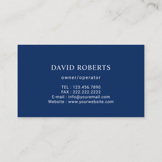 Huis schoonmaakdruk wasmonogram blauw visitekaartje (Achterkant)