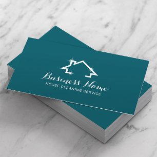 Huis schoonmaakservice Minimale huis Logo Blauwgro Visitekaartje
