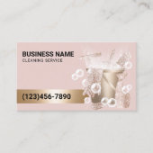 Huis schoonmaakservice Modern Blush Pink & Gold Visitekaartje (Voorkant)