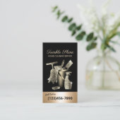 Huis schoonmaakservice Zwart & Goud Huishouding Visitekaartje (Staand voorkant)