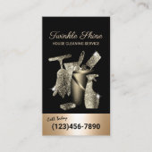 Huis schoonmaakservice Zwart & Goud Huishouding Visitekaartje (Voorkant)