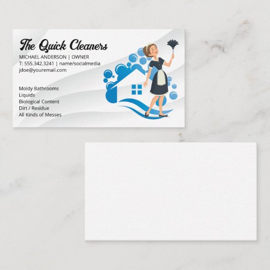 Huis Schoonmaakster | Huis Schoonmaken Visitekaartje (Voorkant / Achterkant)