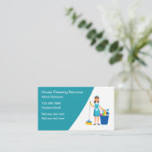 Huis schoonmaakster service modern visitekaartje (Staand voorkant)