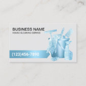 Huis schoonmaken Blauw Glitter & Zilver Profession Visitekaartje (Voorkant)