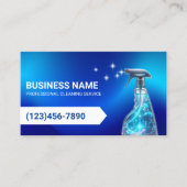 Huis schoonmaken Blauwe Holografische Spuitreinige Visitekaartje (Voorkant)