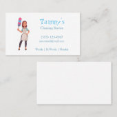 Huis schoonmaken Girl Service Visitekaartje (Voorkant / Achterkant)