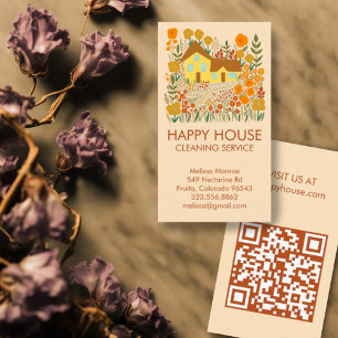 Huis schoonmaken Home Diensten Bloemenboerderij QR Visitekaartje