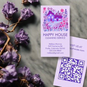 Huis schoonmaken Home Diensten Bloemenboerderij QR Visitekaartje