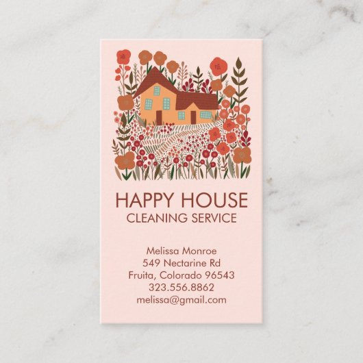Huis schoonmaken Home Diensten Bloemenboerderij QR Visitekaartje (Voorkant)