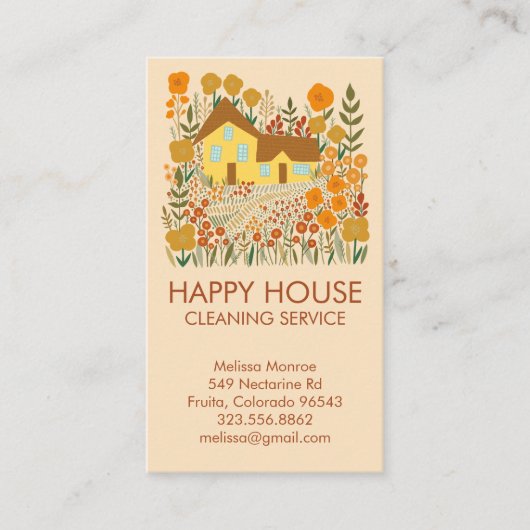 Huis schoonmaken Home Diensten Bloemenboerderij QR Visitekaartje (Voorkant)