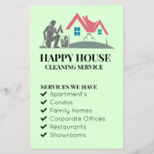 Huis schoonmaken Home Services Custom Charming Flyer (Achterkant)