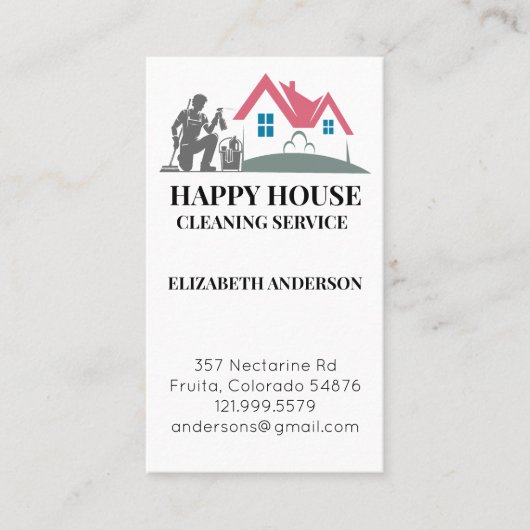 Huis schoonmaken Home Services Custom Charming Visitekaartje (Voorkant)