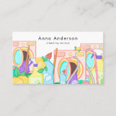 Huis schoonmaken Home Services Waterverf Kleurrijk Visitekaartje (Voorkant)