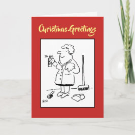 Huis schoonmaken kerstkaart feestdagen kaart