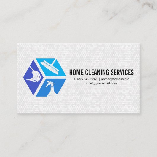 Huis schoonmaken Logo | tegelbad Visitekaartje (Voorkant)