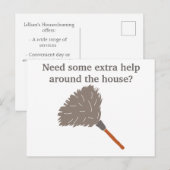 Huis schoonmaken Maid Business Adverteren Briefkaart (Voorkant / Achterkant)