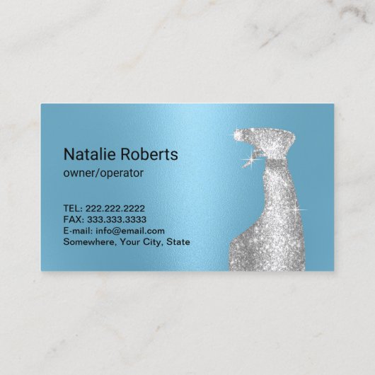 Huis schoonmaken Maid Service Elegant Blauw Visitekaartje (Achterkant)