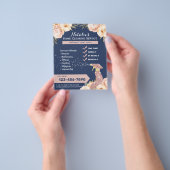 Huis schoonmaken Maid Service Floral Navy Blue Flyer (Hand)