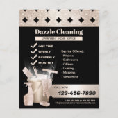 Huis schoonmaken Maid Service Geometrisch Zwart Go Flyer (Voorkant)