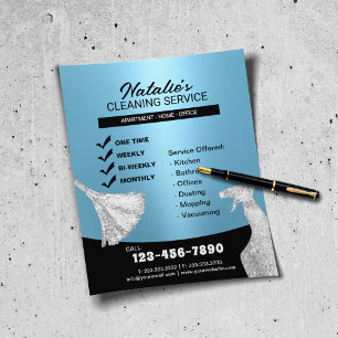 Huis schoonmaken Maid Service Modern Lichtblauw Flyer