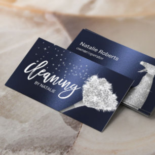 Huis schoonmaken Maid Service Modern marineblauw Visitekaartje