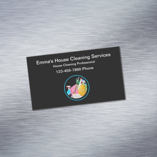 Huis schoonmaken Modern eenvoudig ontwerp Magnetisch Visitekaartje (Voorbeeld)