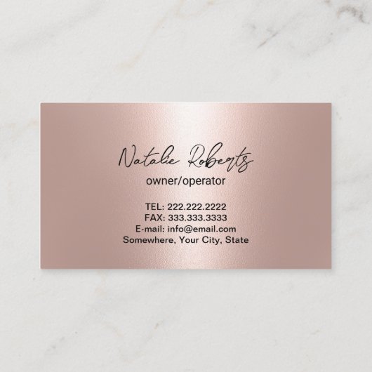 Huis schoonmaken Modern Roos Gouden Stofzuiger Visitekaartje (Achterkant)