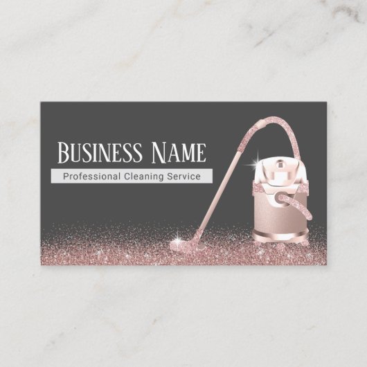 Huis schoonmaken Modern Roos Gouden Stofzuiger Visitekaartje (Voorkant)