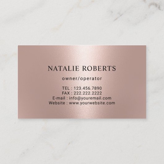 Huis schoonmaken Modern Zwart Roos Gold Maid Servi Visitekaartje (Achterkant)