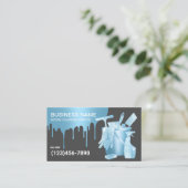 Huis schoonmaken Moderne Blauwe Drips Maid Service Visitekaartje (Staand voorkant)