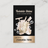 Huis schoonmaken Moderne Gouden Housekeeping Servi Visitekaartje (Voorkant)
